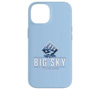 Custodia per iPhone 14 Big Sky Montana Retro Mountain River Vintage Sci Escursionismo