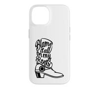 Custodia per iPhone 14 Blame It All On My Roots Country Boot Nero