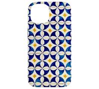 Custodia per iPhone 14 Blu Bianco Giallo Portogallo Lisbona Tile Pattern
