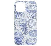 Custodia per iPhone 14 Blue Jellyfish Ocean Pattern Aquatic Marine Life