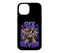 Custodia per iPhone 14 Bootleg Six Seven Meme Space Galaxy - Simpatici gatti