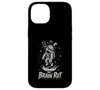 Custodia per iPhone 14 Brain Rot Astronauta Grafica Surreale Spazio Gamer Meme Regalo