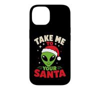 Custodia per iPhone 14 Brutto maglione natalizio Take Me To Your Santa Alien