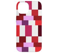 Custodia per iPhone 14 Burgundy Color Block Checkered Checker Abstract Checkerboard