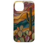 Custodia per iPhone 14 Cactus di vetro colorato Artful Trendy