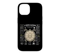 Custodia per iPhone 14 Calendario lunare con 13 tartarughe lunari e conchiglie