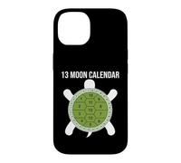 Custodia per iPhone 14 Calendario lunare con 13 tartarughe lunari e conchiglie