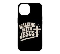 Custodia per iPhone 14 Camminare con Gesù Cristo Croce Cristiano Fede Cristianesimo