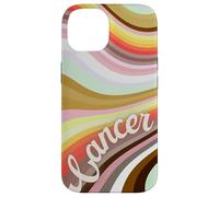 Custodia per iPhone 14 Cancro Zodiaco Retro Onde Astrologia Segno Vintage Colori