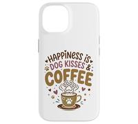 Custodia per iPhone 14 Cane Mamma Amante del Caffè Baci Cane Pelliccia Mamma Proprietario Cane