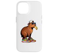Custodia per iPhone 14 Capybara Kids, Rodent Eating Taco Funny Capybara