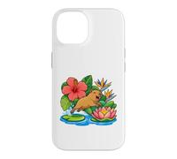 Custodia per iPhone 14 Capybara salta da Lily Pad su Lotus Boat
