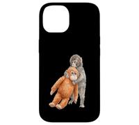 Custodia per iPhone 14 Carino Baby Macaco Scimmia & Orangutan Peluche Acquerello