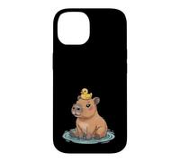 Custodia per iPhone 14 Carino Capibara e Anatra Best Friends Amante degli Animali