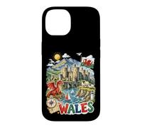 Custodia per iPhone 14 Carino Galles Regno Unito Castello Welsh Dragon Viaggi