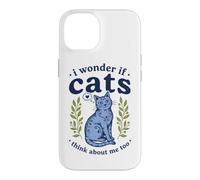 Custodia per iPhone 14 Carino I Wonder If Cats Think About Me Too Folk Art Kitten