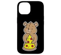 Custodia per iPhone 14 Carino Orso Cucciolo Abbracciare Pizza Slice