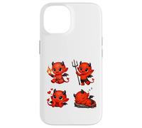 Custodia per iPhone 14 Carino Rosso Baby Devil Character Set Forme Mania