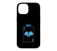 Custodia per iPhone 14 Carta d'amore perso di colore blu Grafica blu
