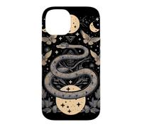 Custodia per iPhone 14 Carta dei Tarocchi Serpente Mistico con Falene e Lune