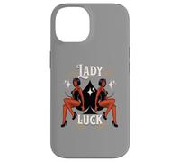 Custodia per iPhone 14 Casinò vintage retrò Rockabilly Devil Girl Lady Lucky Spade