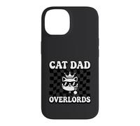 Custodia per iPhone 14 Cat Dad Overlords Funny Feline Master Retro Checkered