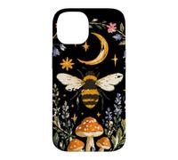 Custodia per iPhone 14 Celestial Bee Moon Mushroom Cottagecore Botanical