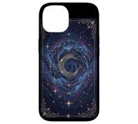 Custodia per iPhone 14 Celestial Moon Tarot Estetica Nebulosa Mistica Galassia Opera d'arte