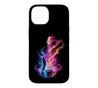 Custodia per iPhone 14 Chitarra a forma di vortici colorati per musica
