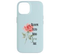 Custodia per iPhone 14 Citazione di Bloom Into You Rose