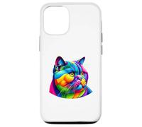 Custodia per iPhone 14 Colorful Pop Art British Shorthair Cat British Blue