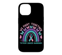 Custodia per iPhone 14 Combattiamo insieme la consapevolezza del cancro alla tiroide Boho Rainbow