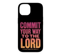 Custodia per iPhone 14 Commit Your Way To The Lord Salmo 37:5 Versetto della Bibbia