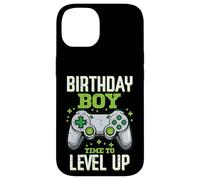 Custodia per iPhone 14 Compleanno Ragazzo Gamer Controller Level Up Party Ragazzi Bambini Giovani