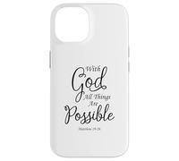 Custodia per iPhone 14 Con Dio tutte le cose sono possibili Matteo Bibbia Versetto Gesù