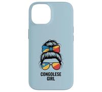 Custodia per iPhone 14 Congolese Ragazza DR Congo Bandiera Nazionale Cheer Winner Match Mom