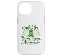 Custodia per iPhone 14 Consapevolezza del trauma cranico a sostegno delle lesioni cerebrali United Survivor Ribbon