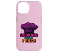 Custodia per iPhone 14 Cooking Is My Peace Chef Amante del cibo Cucina Zen