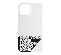 Custodia per iPhone 14 Cool New York Paris London Tokyo Rome Illustration Graphic