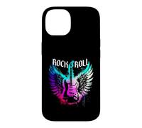 Custodia per iPhone 14 Cool Rock'n Roll Guitar Wings Music, concerto di una rock band