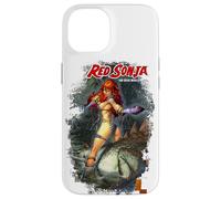 Custodia per iPhone 14 Copertina a fumetti rossa di Sonja Marc Silvestri She-Devil Woman Warrior