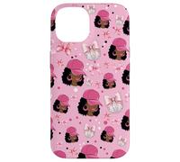 Custodia per iPhone 14 Coquette - Fiocchi da donna, motivo: palla da discoteca, colore: nero