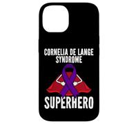 Custodia per iPhone 14 Cornelia De Lange Syndrome Superhero Warrior Nastro Viola