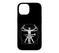 Custodia per iPhone 14 Cornet Marching Band Da Vinci Trombettista Vintage