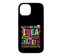 Custodia per iPhone 14 Costume da festa a tema anni '80 con scritta "I Have No Idea What These Are