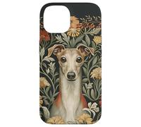 Custodia per iPhone 14 Cottage floreale da giardino con levriero italiano rosso fulvo