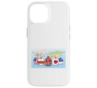 Custodia per iPhone 14 Country Balls Da USA Regno Unito Giappone