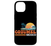 Custodia per iPhone 14 Cozumel Messico Vintage Sunset Island