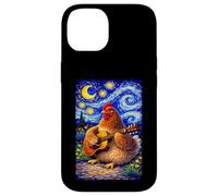 Custodia per iPhone 14 Cozy Chicken Playing Guitar Whimsical Art Music Farmer Hen