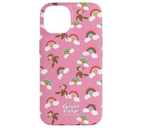 Custodia per iPhone 14 Curious George Rainbow Spring All Over Print